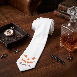 Gravata Abóbora de Halloween Personalizada Feminina Jack O