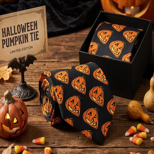 Gravata Abóbora Maluca de Halloween (Criador carregado)