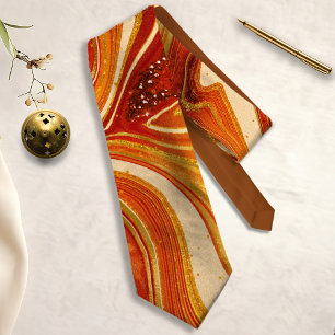 Gravata Abstract Agate Hot Orange ID827