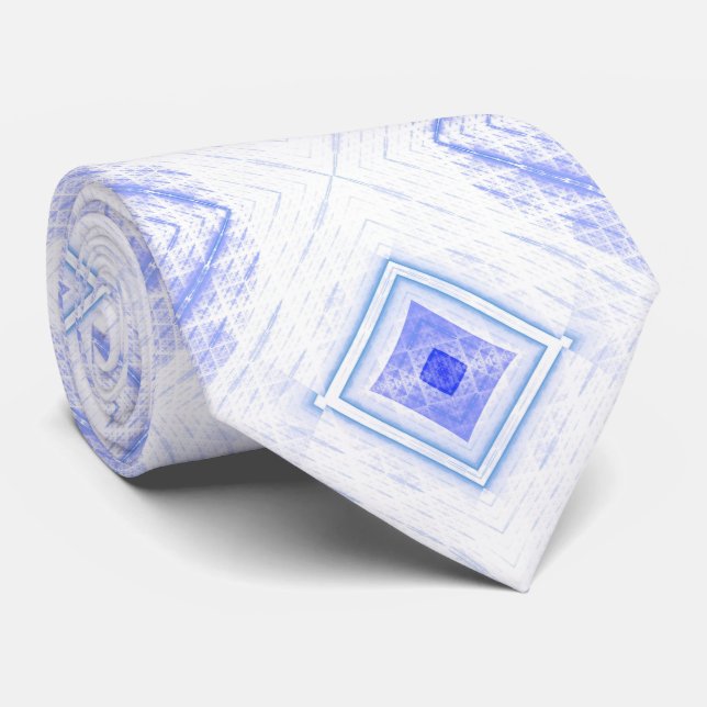 Gravata Abstract Diamond Light Blue Fractal Pattern (Rolled)