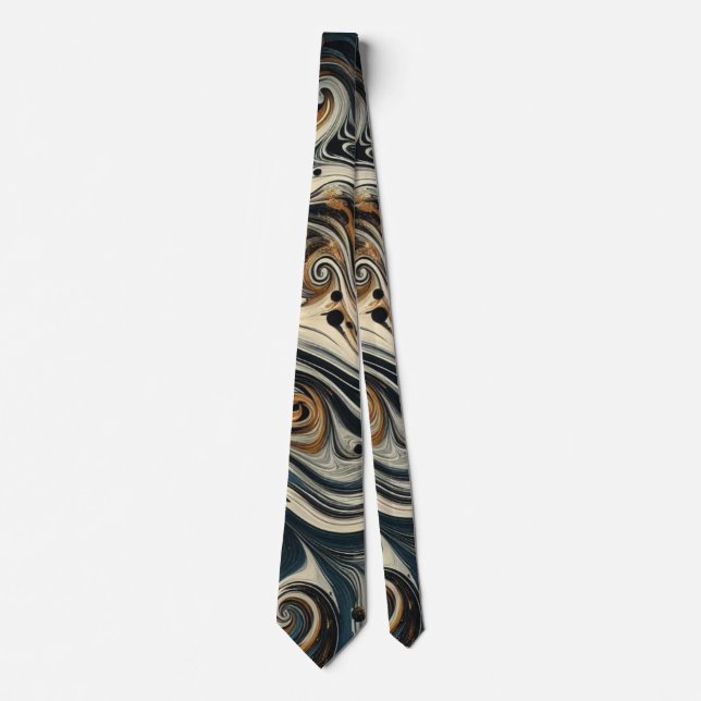 Gravata Abstract Leopard Print Swirl (Frente)