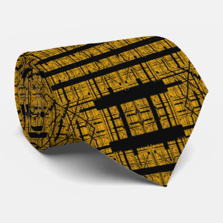 Gravata Abstract Modern Black Yellow Geometric Fractal Art