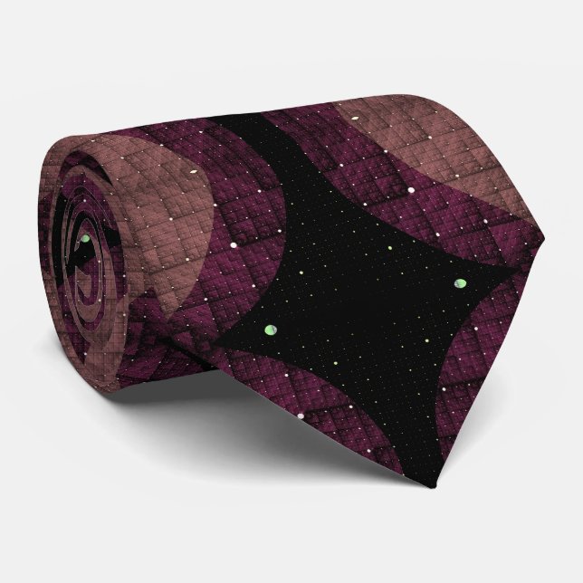 Gravata Abstract Modern Geometric Black Purple Fractal Art (Rolled)