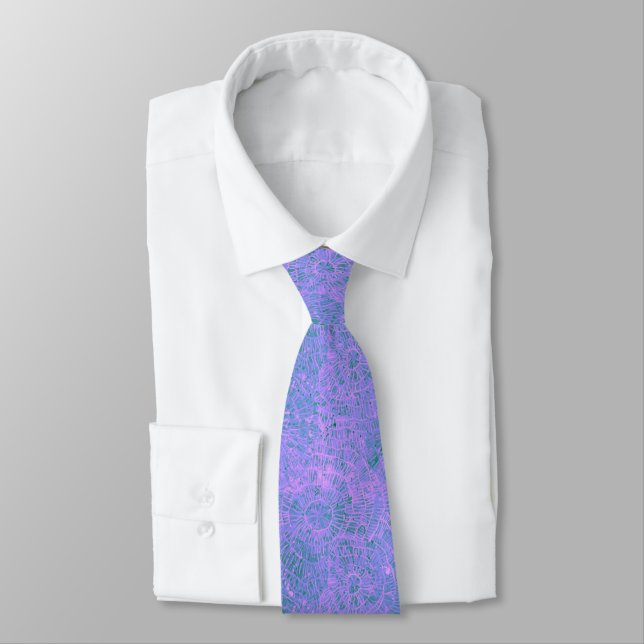 Gravata Abstract Purple Webby Tie Dye (Amarrado)