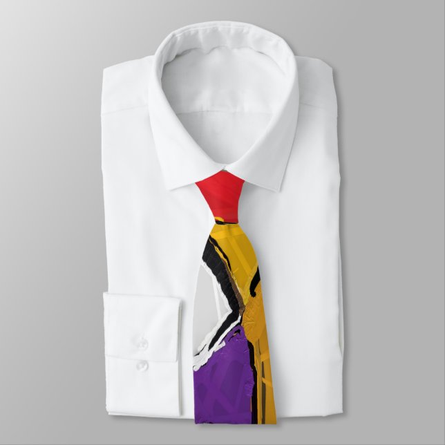 Gravata Abstrato amarelo (Amarrado)