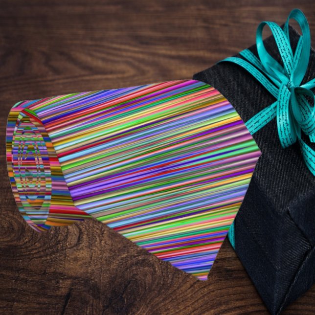 Gravata Abstrato Arco-Íris Colorido - Stripes Geométricas  (Criador carregado)