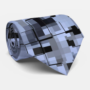 Gravata Abstrato azul e preto