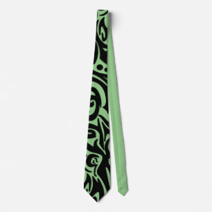 Gravata Abstrato Black Tribal Design em verde