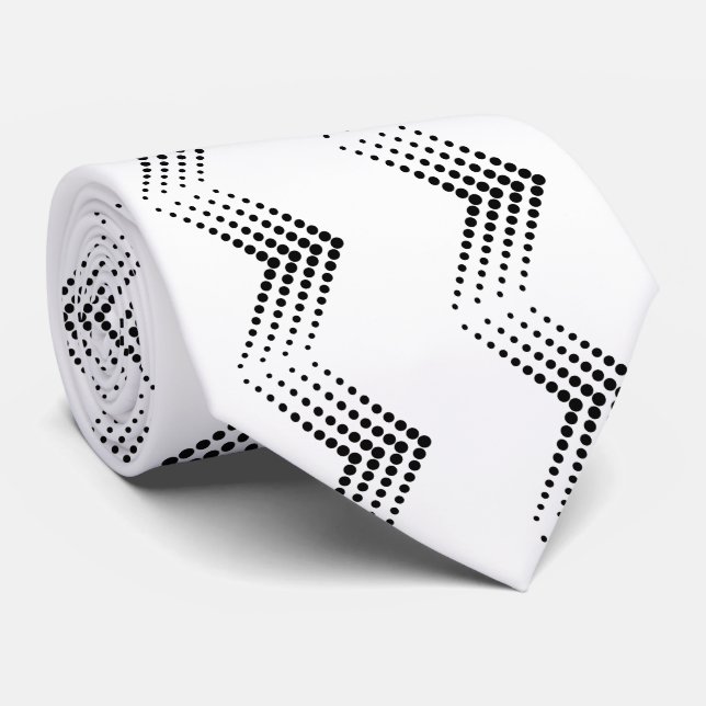 Gravata Abstrato Chevron de ziguezag duplo de meia tonalid (Rolled)