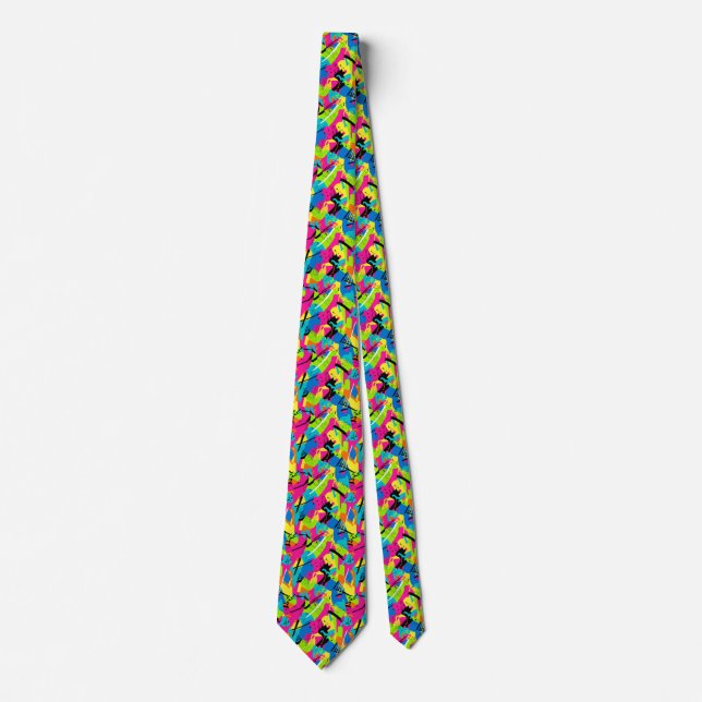 Gravata Abstrato colorido  (Frente)