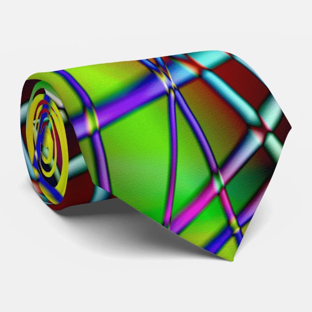 Gravata Abstrato colorido (Rolled)