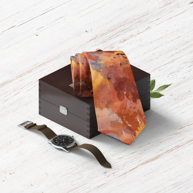 Gravata Abstrato de Chic Moderno Terracotta Rust Brown (Criador carregado)