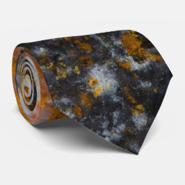 Gravata Abstrato dourado, linhas brancas, textura rochosa