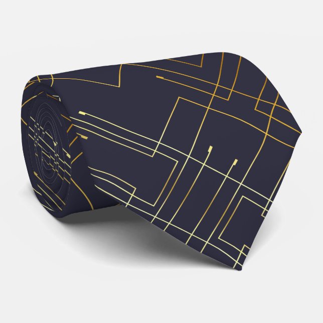 Gravata Abstrato Gold Foil Neck (Rolled)