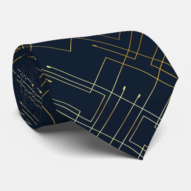 Gravata Abstrato Gold Foil Neck (Rolled)