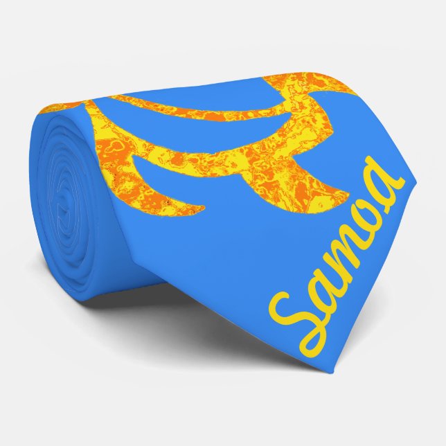 Gravata Abstrato Honu do amarelo de LineA (Rolled)