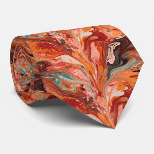 Gravata Abstrato Marble Red Neck