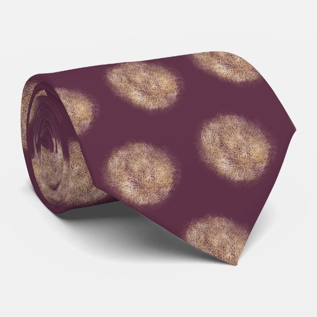 Gravata Abstrato Moderno Burgundy Dourado Colar (Rolled)