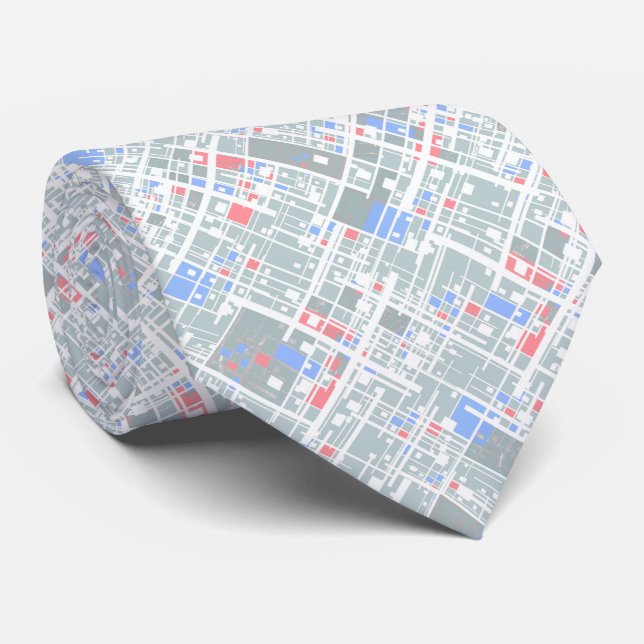 Gravata Abstrato moderno geométrico. (Rolled)