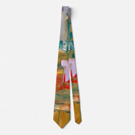 Gravata Abstrato Neck Tie Dourado