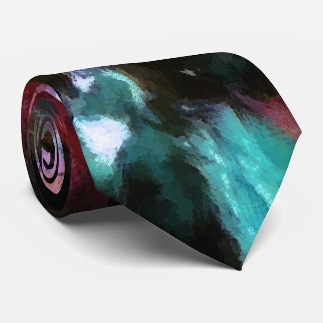 Gravata Abstrato, padrão colorido, brilhante, elegante (Rolled)