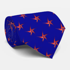 Gravata Abstrato Patriótico Estrelas Fractais Necktie