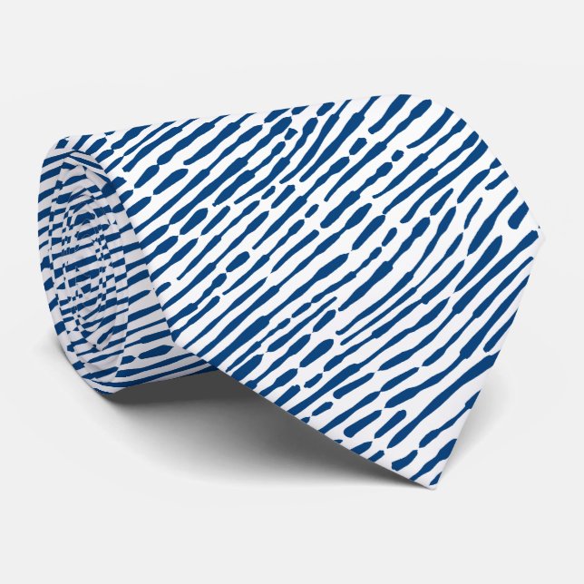 Gravata Abstrato Pattern 140523 - Shibori Blue and White (Rolled)