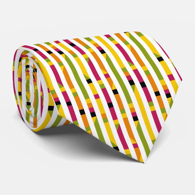 Gravata Abstrato Stripes 170615 (1) - Com Branco (Rolled)