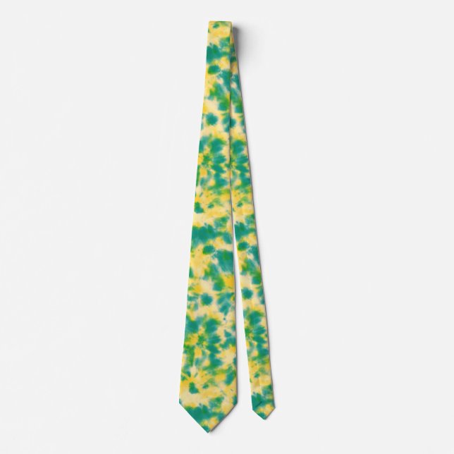 Gravata Abstrato Verde e Amarelo Coletor de Água (Frente)