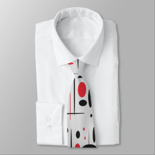 Gravata Abstrato Vermelho e Preto Moderno