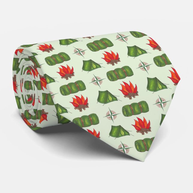 Gravata Acampamento Fogo-Fogo Slebot Compass Natureza (Rolled)