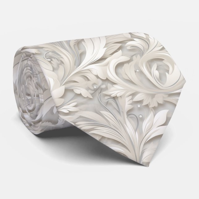 Gravata Acanthus de Marfim (Rolled)