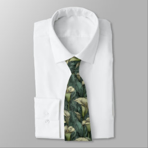 Gravata Acessórios Elegantes para Homens Calla Lilies