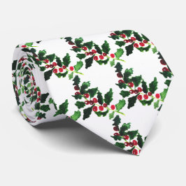 Gravata Aconchegante Natal Vintage Holly Favoritos Vermelh