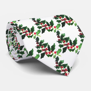 Gravata Aconchegante Natal Vintage Holly Favoritos Vermelh
