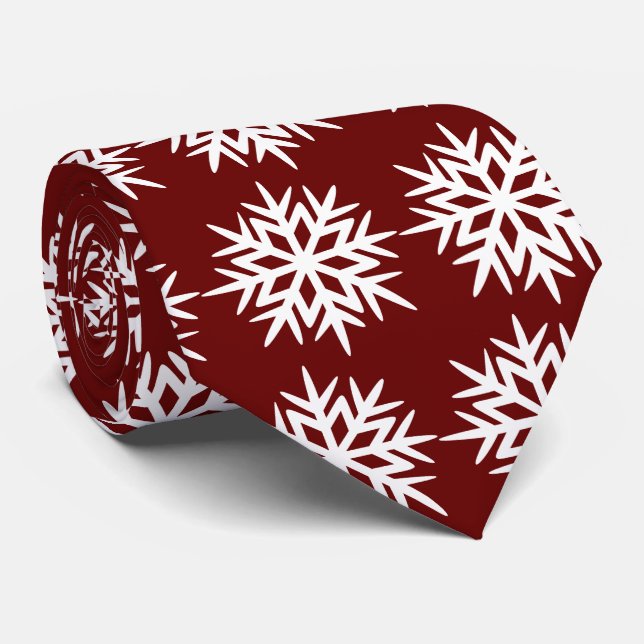 Gravata Ad Man Snowflake Foulard Burgundy (Rolled)