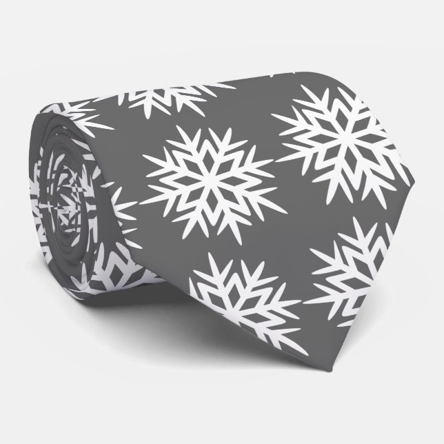Gravata Ad Man Snowflake Foulard Carvões Cinzas De Dois La (Rolled)