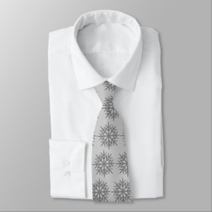 Gravata Ad Man Snowflake Foulard Steel Cinza de dois lados