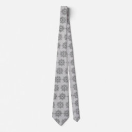Gravata Ad Man Snowflake Foulard Steel Cinza de dois lados