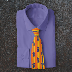 Gravata Adesivos e tiras de Lacrosse Retro Laranja e Roxo