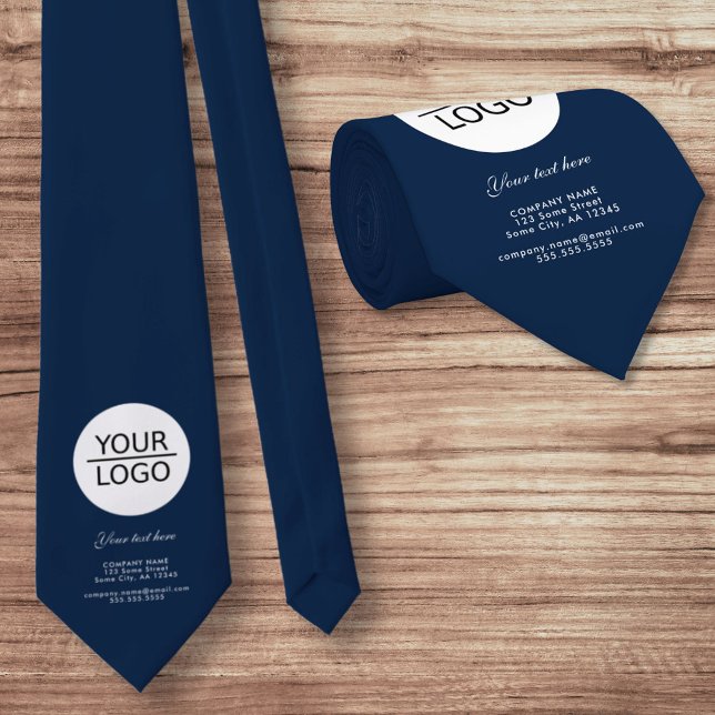 Gravata Adicione seu logotipo com Marinho de promoção de t (Criador carregado)