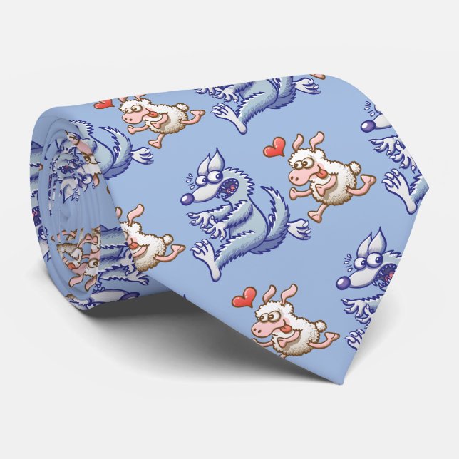 Gravata Adormecidos apaixonados correndo atrás de um lobo  (Rolled)