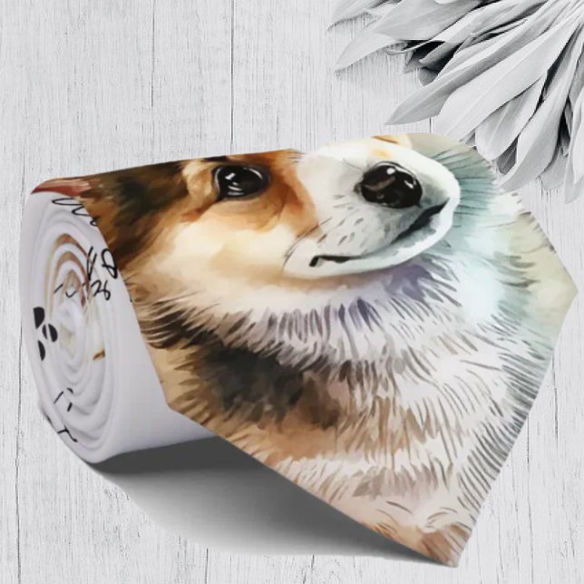 Gravata Adoro Cães Corgi Corgis Neck Tie (Criador carregado)