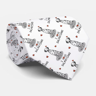 Gravata Adoro Dalmatianos (preto 1) Corações Bonitos