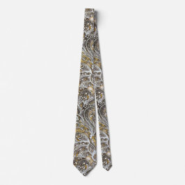 Gravata Adventure Royal Satin Cream Paisley Neck Tie
