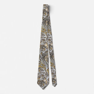 Gravata Adventure Royal Satin Cream Paisley Neck Tie