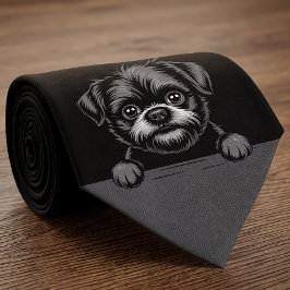 Gravata Affenpinscher Funny Peeking Puppy Dog Lover