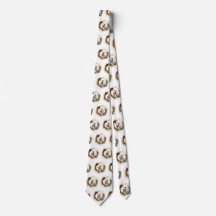 Gravata Afghan Hound Christmas Wreath Festivo Pup