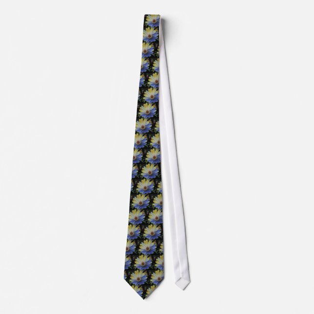 Gravata African Daisy Lapis e Dourada Tie (Frente)
