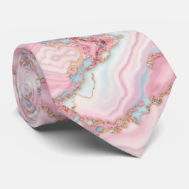 Gravata Agate Marble Modern Blue Coleção Dourada